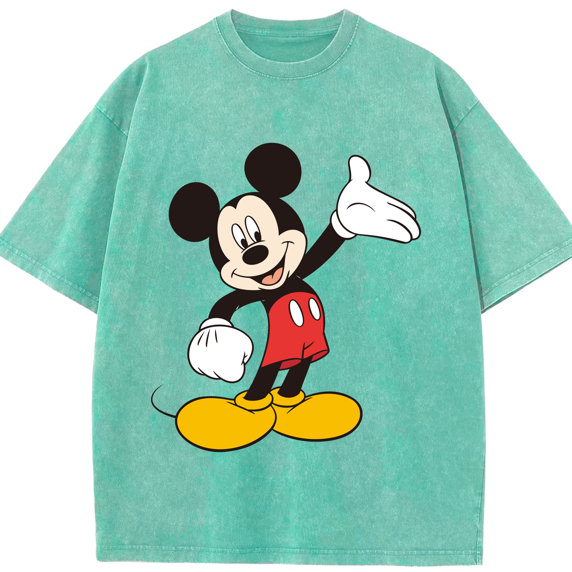 （画像用） ミッキーマウス Mickey Mouse 綿100% ヴィンテージ風 半袖Tシャツ（フロントプリント）